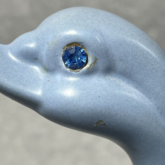 Vintage MCM Swan Planter‎ 1974 Blue Speckled Glaze Ceramic Handmade Vanity Decor - Picture 12 of 16